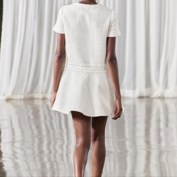 ZARA WOMAN SHORT TEXTURED TWEED DRESS - Picture 2 of 5